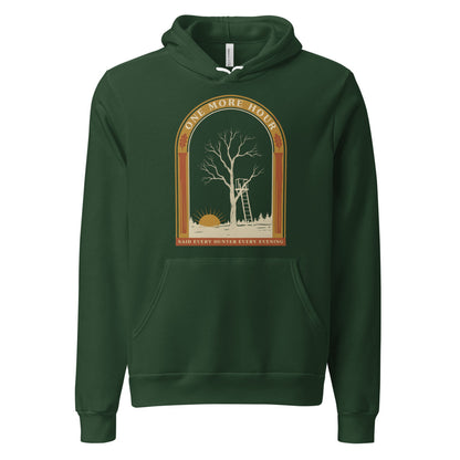 One More Hour funny deer hunting hoodie — Forest, front