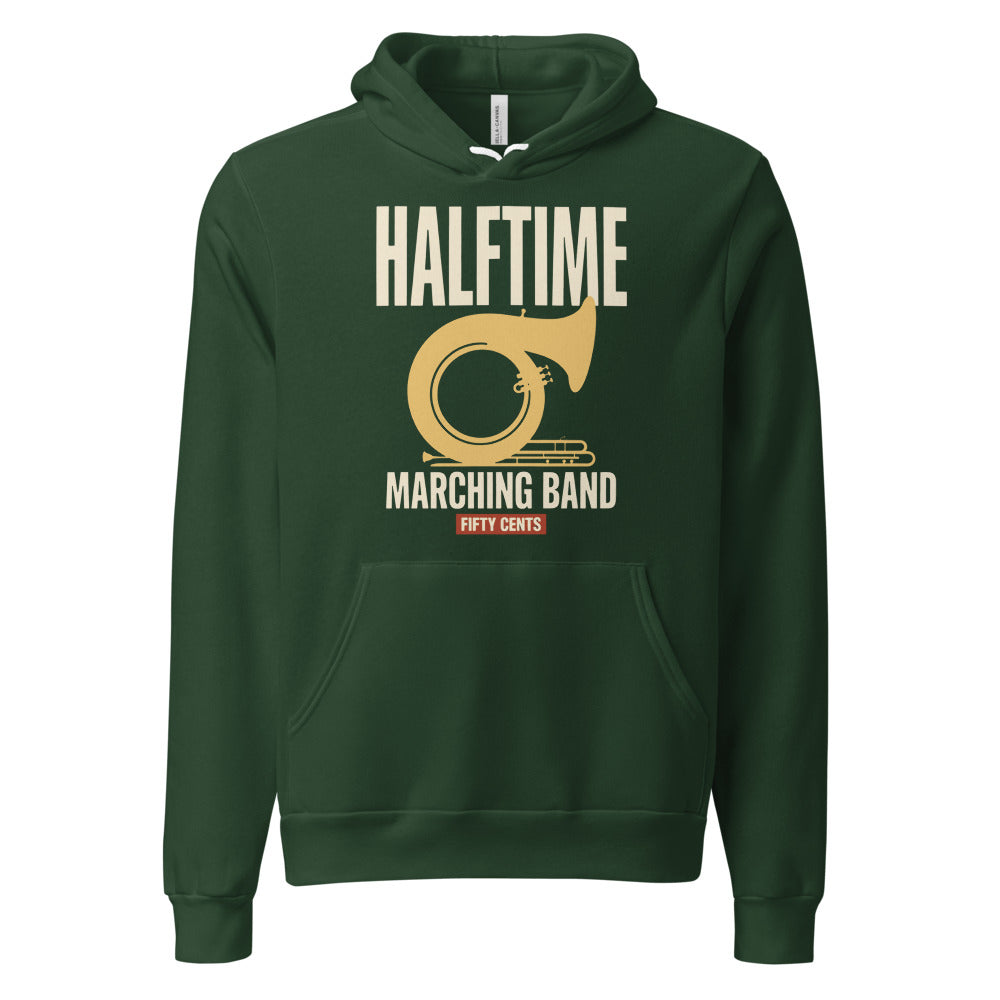 Official Halftime vintage marching band hoodie — Forest, front