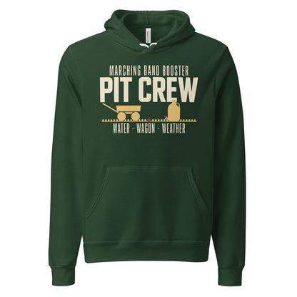 Pit Crew marching band booster hoodie — Forest, front