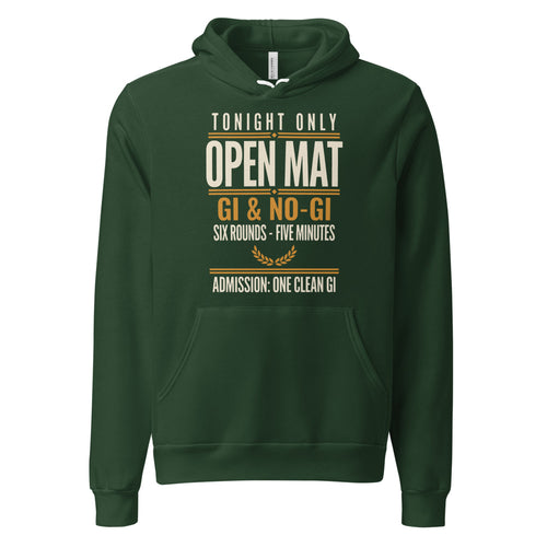 Jiu Jitsu Hoodie, BJJ Gift for Him, Brazilian Jiu Jitsu Hoodie - Open Mat Tonight Vintage Fight Bill
