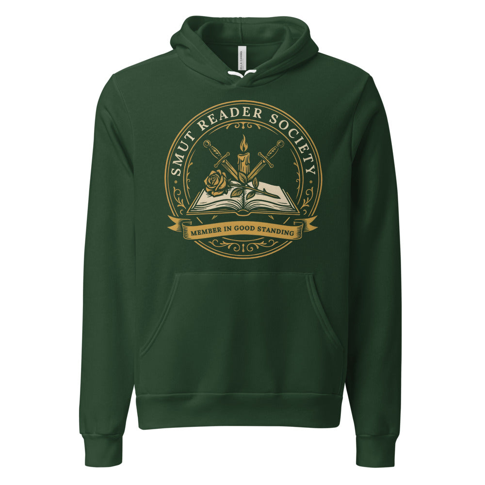 Smut Reader Society book lover dark academia hoodie — Forest, front