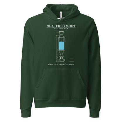 Protein Skimmer Exploded View reef tank saltwater aquarium hoodie — Forest, front
