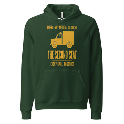 The Second Seat EMS paramedic hoodie — Forest, front