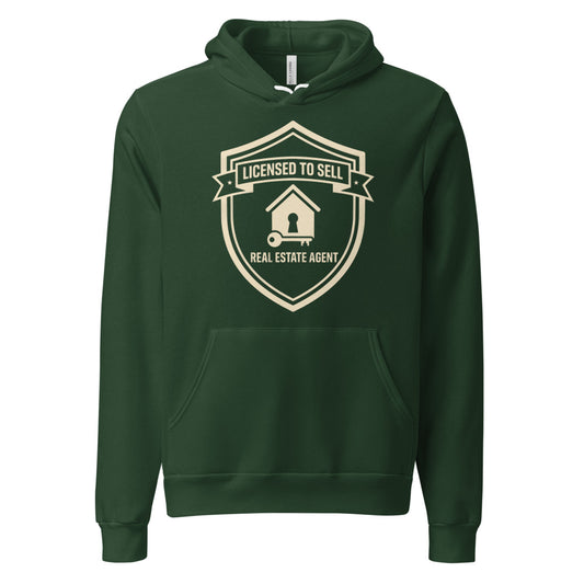 Licensed to Sell real estate agent hoodie — Forest, front