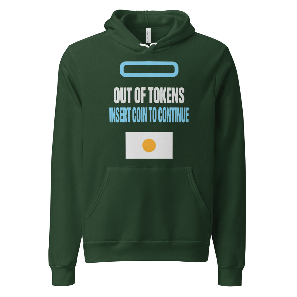 Insert Coin To Continue out of tokens hoodie — Forest, front