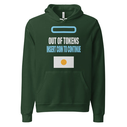 Insert Coin To Continue out of tokens hoodie — Forest, front