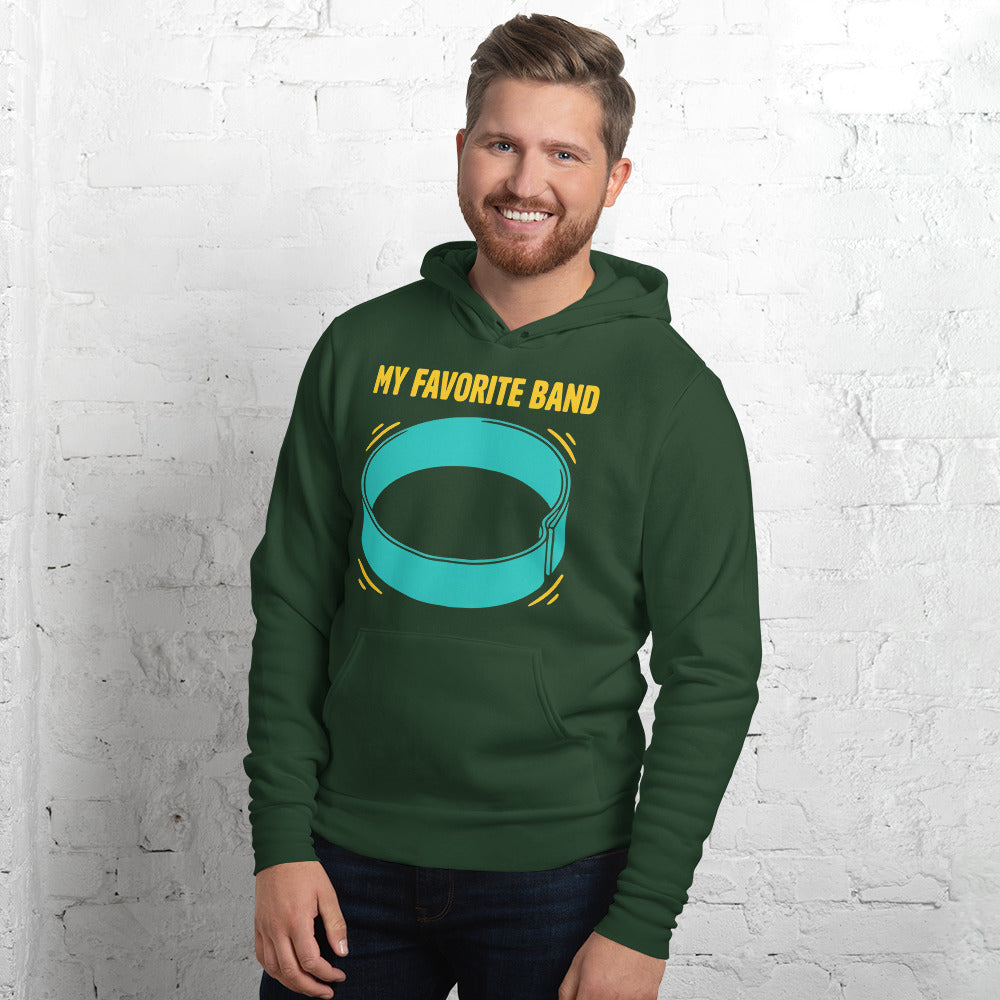My Favorite Band funny physical therapy hoodie — Forest, on model