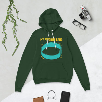 My Favorite Band funny physical therapy hoodie — Forest, flat lay