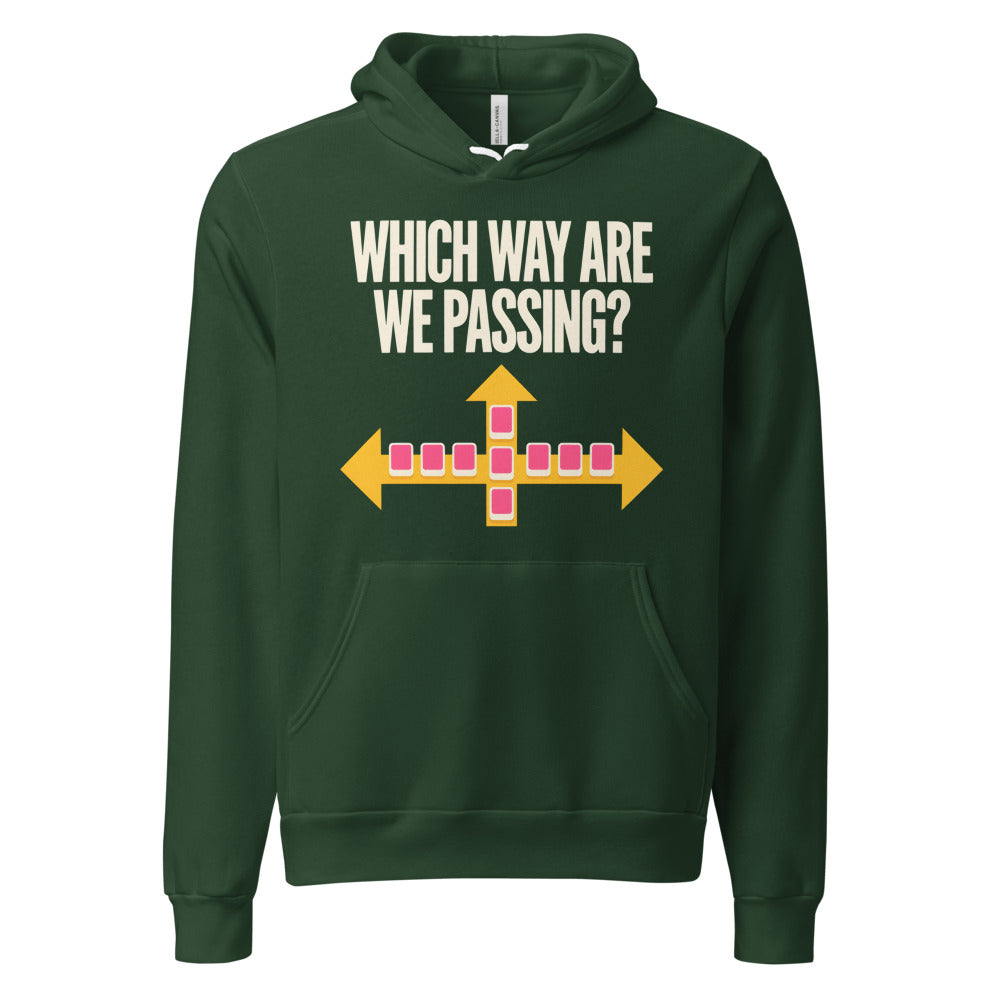 Which Way Are We Passing funny mahjong hoodie — Forest, front