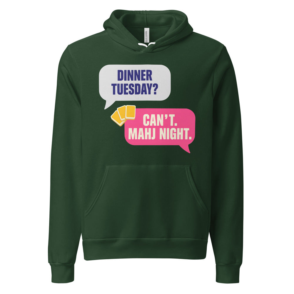 Mahj Night funny mahjong hoodie — Forest, front