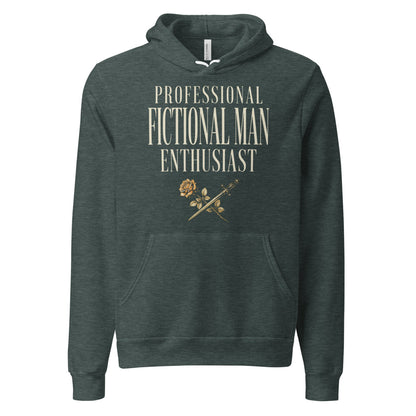 Professional Fictional Man Enthusiast book lover dark academia hoodie — Heather Forest, front
