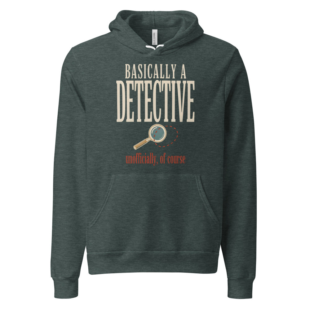 Basically a Detective vintage true crime hoodie — Heather Forest, front
