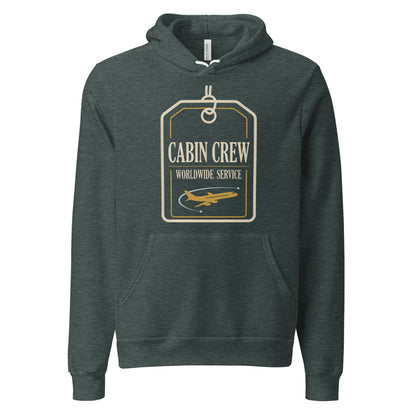 Worldwide Service cabin crew hoodie — Heather Forest, front