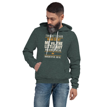 Tonight's Card funny Brazilian jiu jitsu hoodie — Heather Forest, on model