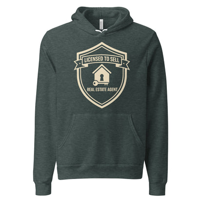 Licensed to Sell real estate agent hoodie — Heather Forest, front