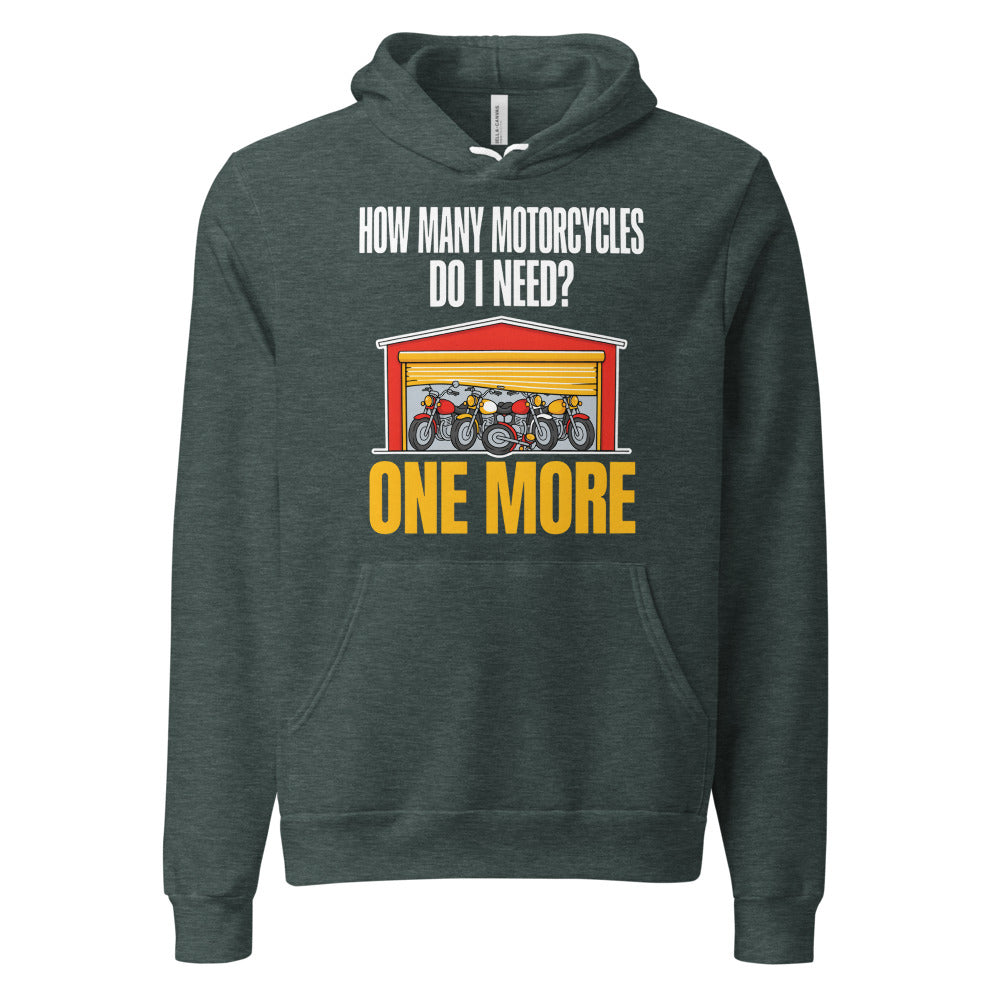 One More funny motorcycle hoodie — Heather Forest, front