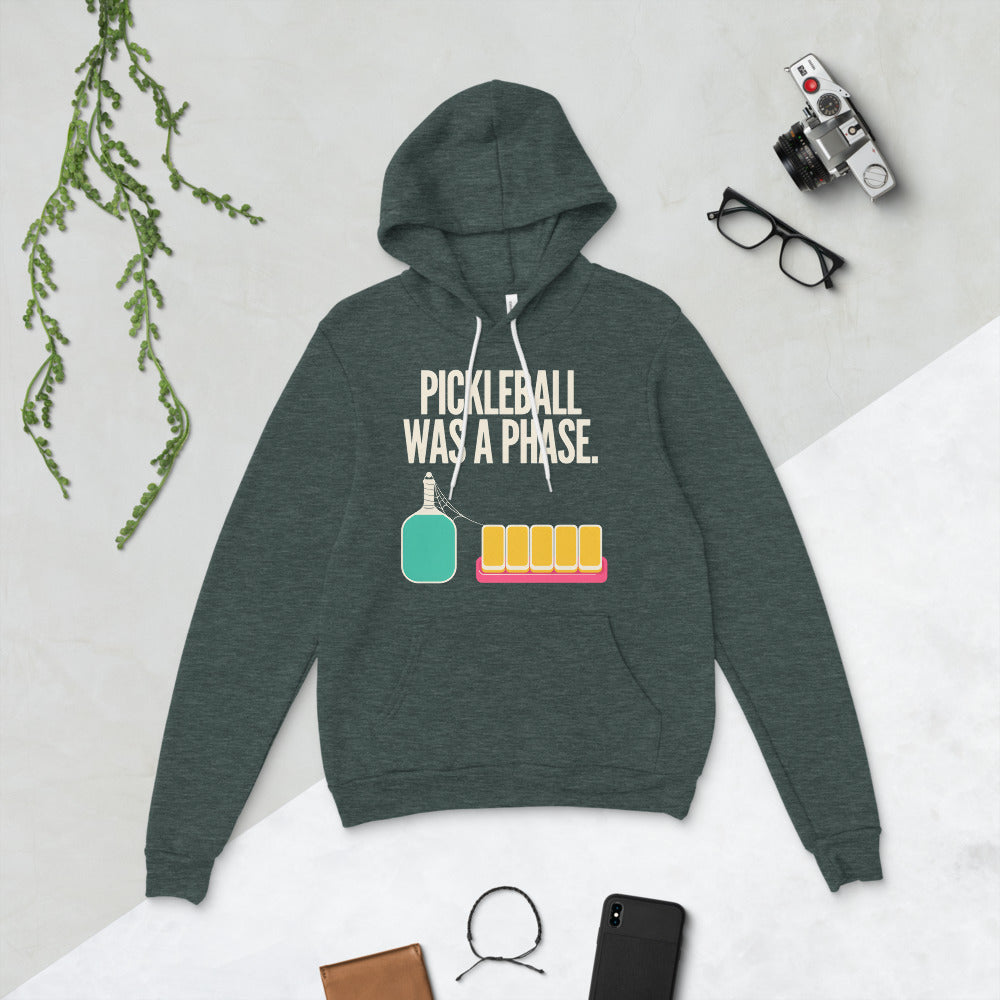 Pickleball Was A Phase funny mahjong hoodie — Heather Forest, flat lay
