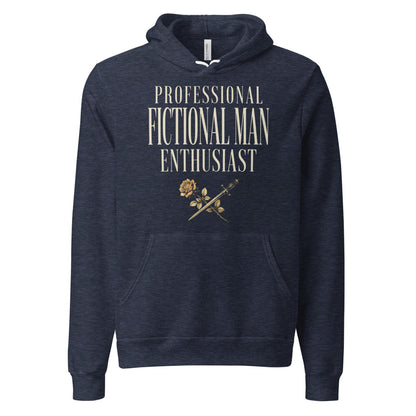 Professional Fictional Man Enthusiast book lover dark academia hoodie — Heather Navy, front