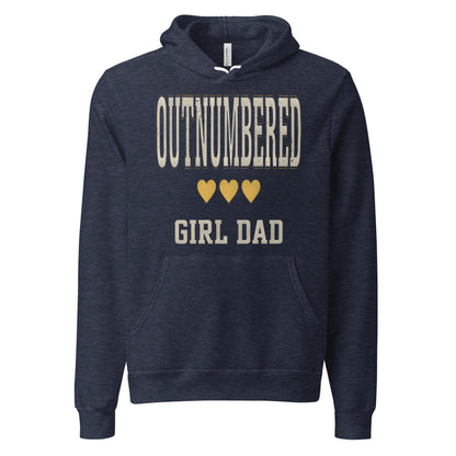 Girl Dad Outnumbered & Proud hoodie — Heather Navy, front