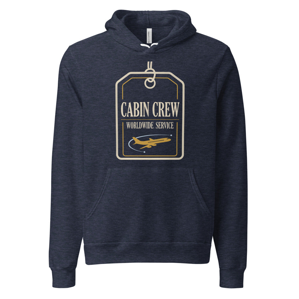 Worldwide Service cabin crew hoodie — Heather Navy, front