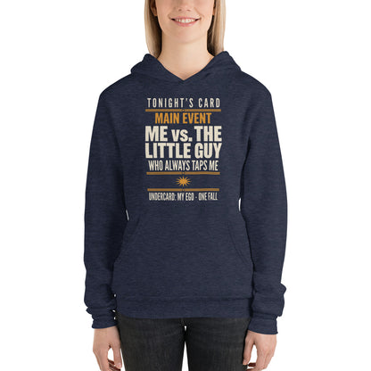 Tonight's Card funny Brazilian jiu jitsu hoodie — Heather Navy, on model