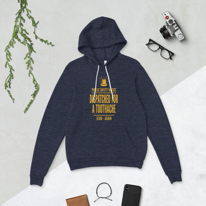 Dispatched For a Toothache funny EMS paramedic hoodie — Heather Navy, flat lay