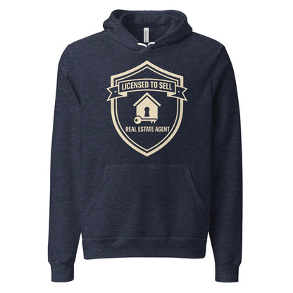 Licensed to Sell real estate agent hoodie — Heather Navy, front