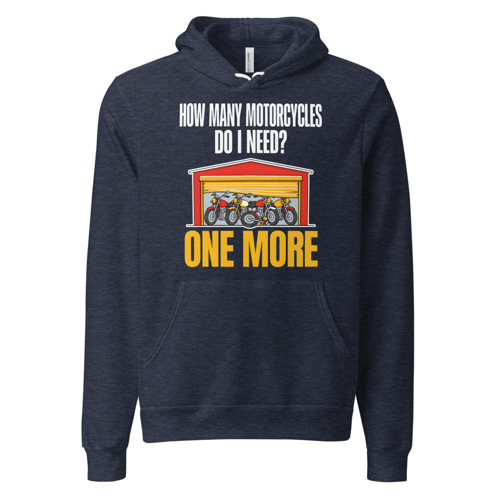 One More funny motorcycle hoodie — Heather Navy, front