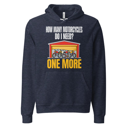 One More funny motorcycle hoodie — Heather Navy, front