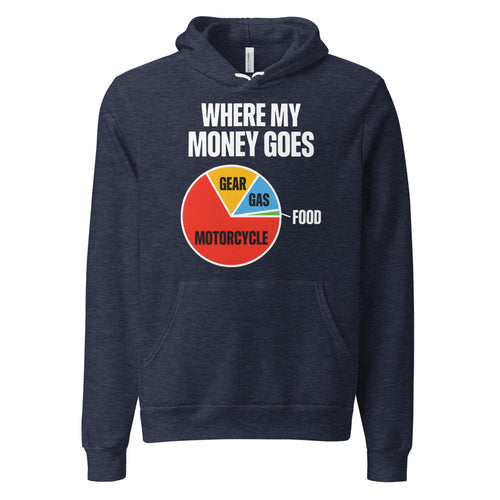 Where My Money Goes Motorcycle Hoodie