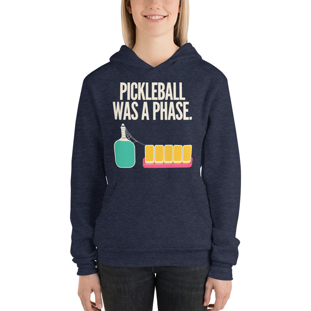 Pickleball Was A Phase funny mahjong hoodie — Heather Navy, on model