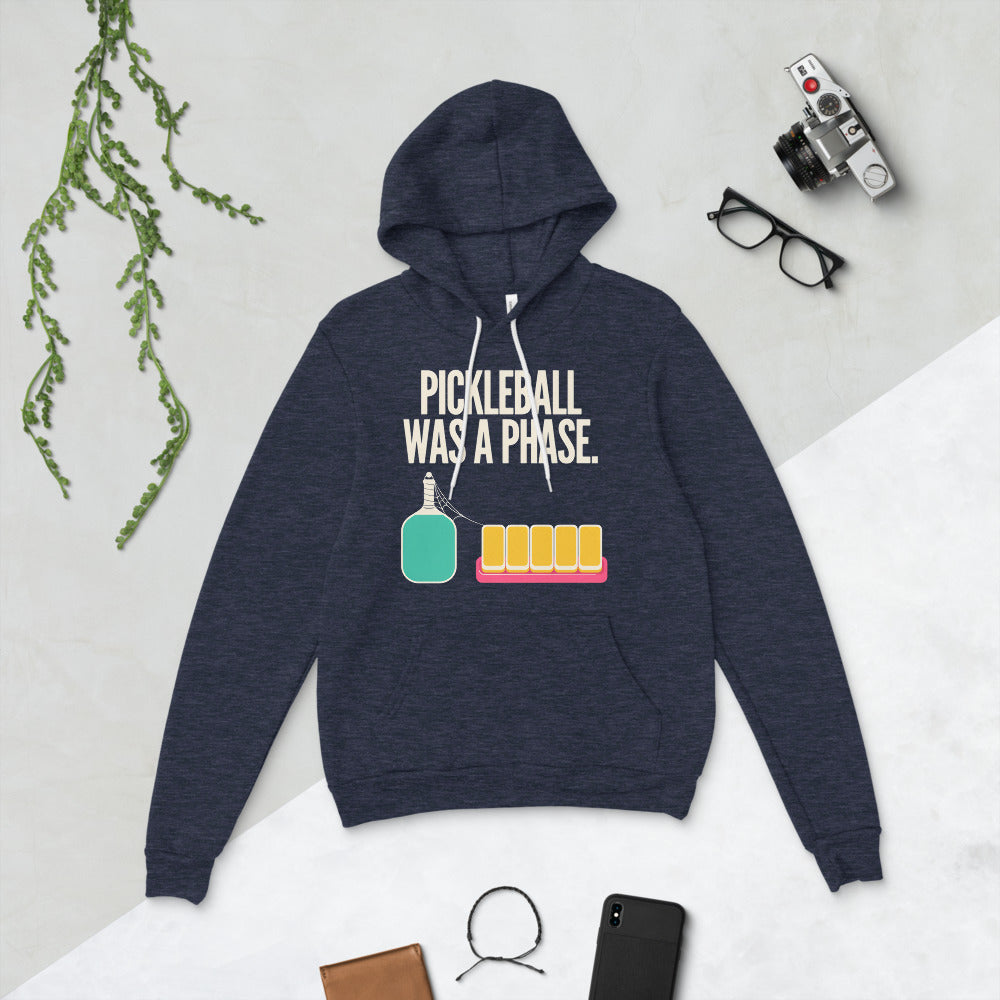 Pickleball Was A Phase funny mahjong hoodie — Heather Navy, flat lay