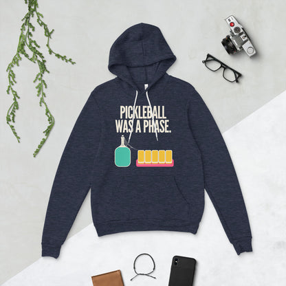 Pickleball Was A Phase funny mahjong hoodie — Heather Navy, flat lay