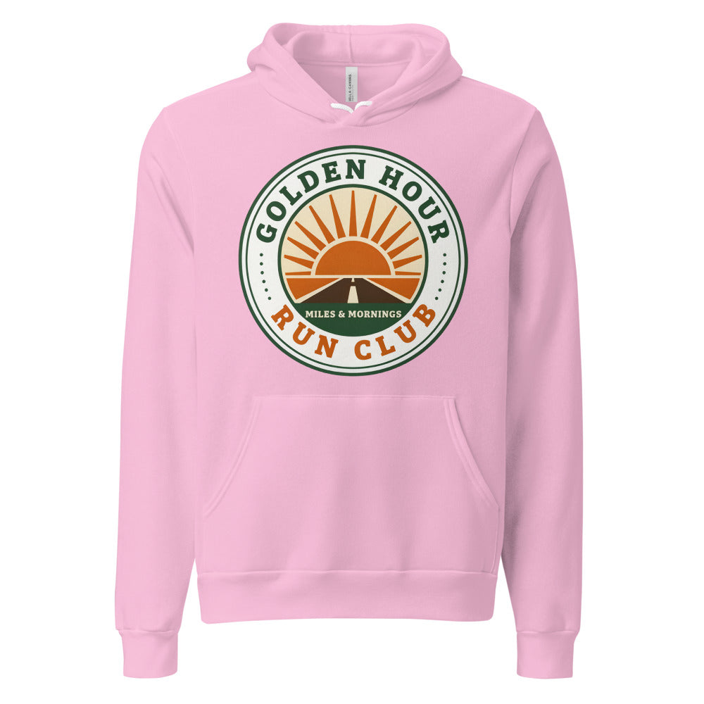 Golden Hour Run Club retro running hoodie — Lilac, front