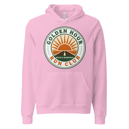 Golden Hour Run Club retro running hoodie — Lilac, front