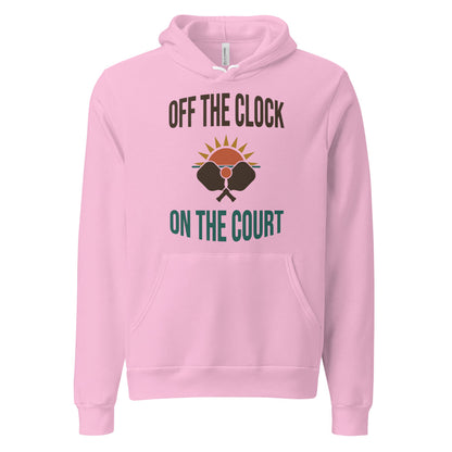 Off The Clock On The Court retro pickleball hoodie — Lilac, front