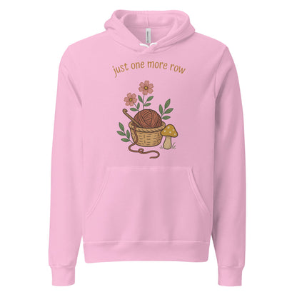 Just One More Row crochet cottagecore hoodie — Lilac, front