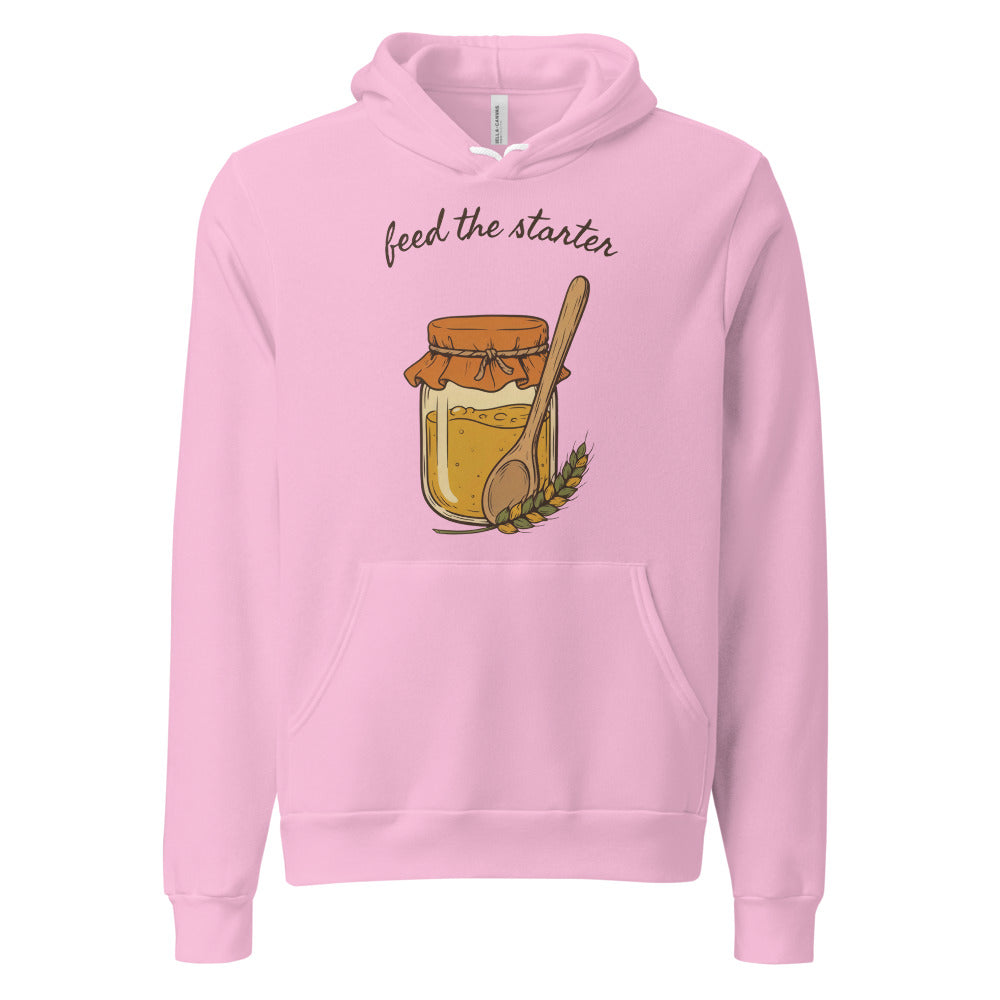 Feed The Starter sourdough baker hoodie — Lilac, front
