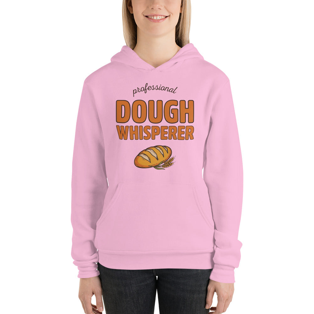 Professional Dough Whisperer funny baker hoodie — Lilac, on model