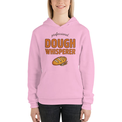 Professional Dough Whisperer funny baker hoodie — Lilac, on model