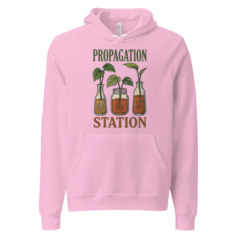 Propagation Station retro botanical plant lover hoodie — Lilac, front