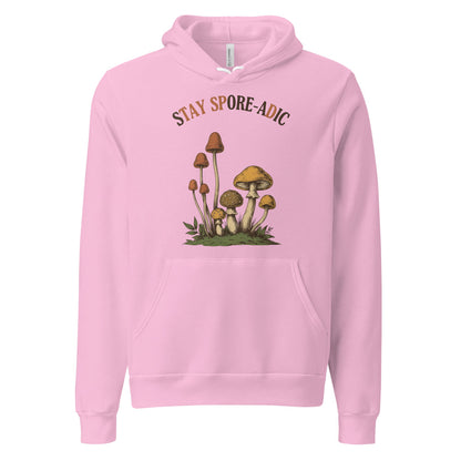 Stay Spore-adic funny vintage mushroom hoodie — Lilac, front