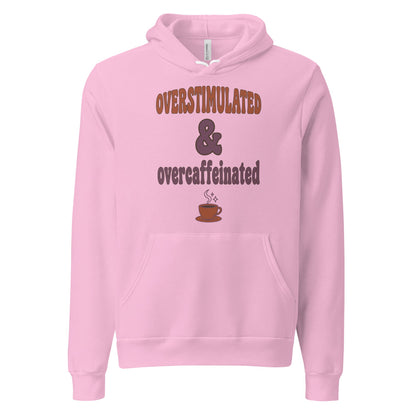 Overstimulated & Overcaffeinated soft retro coffee mental health hoodie — Lilac, front