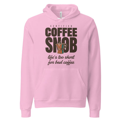 Certified Coffee Snob coffee hoodie — Lilac, front