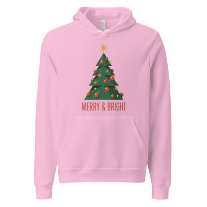 Atomic mid-century retro Christmas tree hoodie — Lilac, front