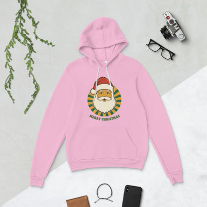 Groovy Santa retro Christmas hoodie — Lilac, flat lay