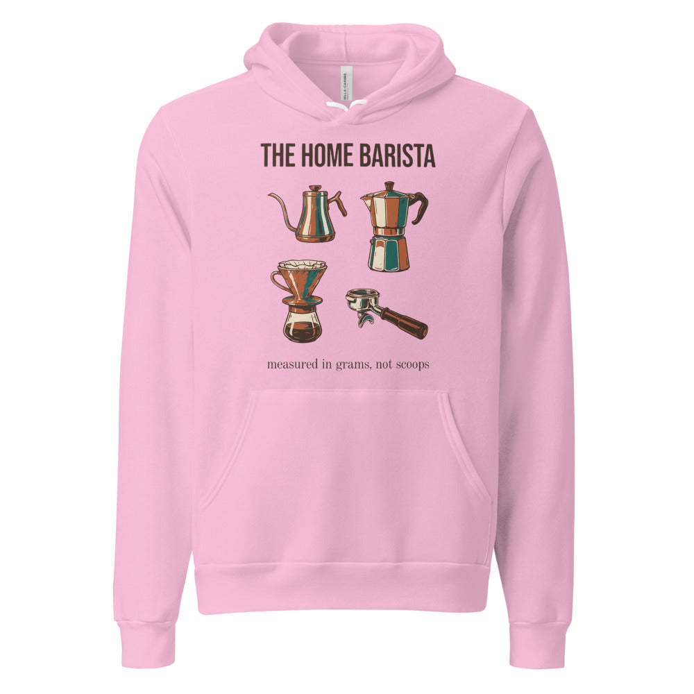 The Home Barista specialty coffee hoodie — Lilac, front