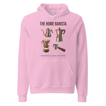 The Home Barista specialty coffee hoodie — Lilac, front
