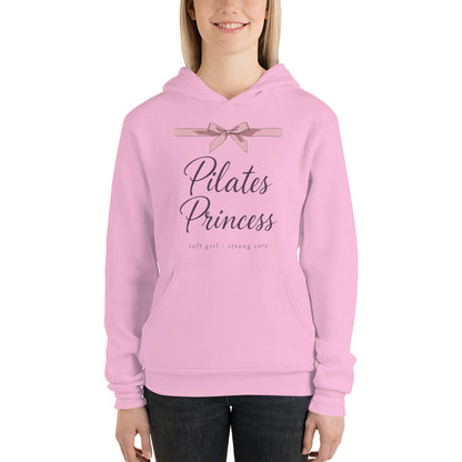 Pilates Princess coquette bow hoodie — Lilac, on model