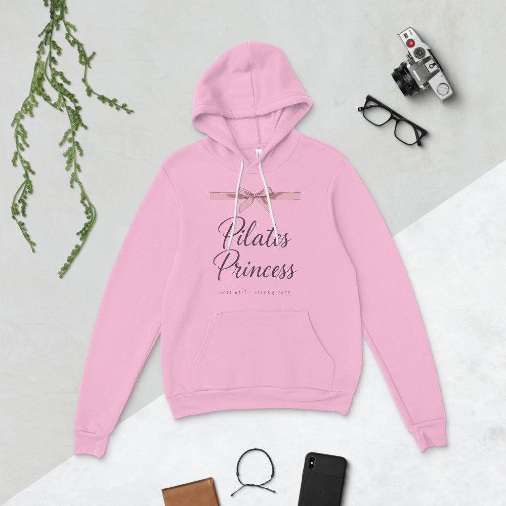 Pilates Princess coquette bow hoodie — Lilac, flat lay